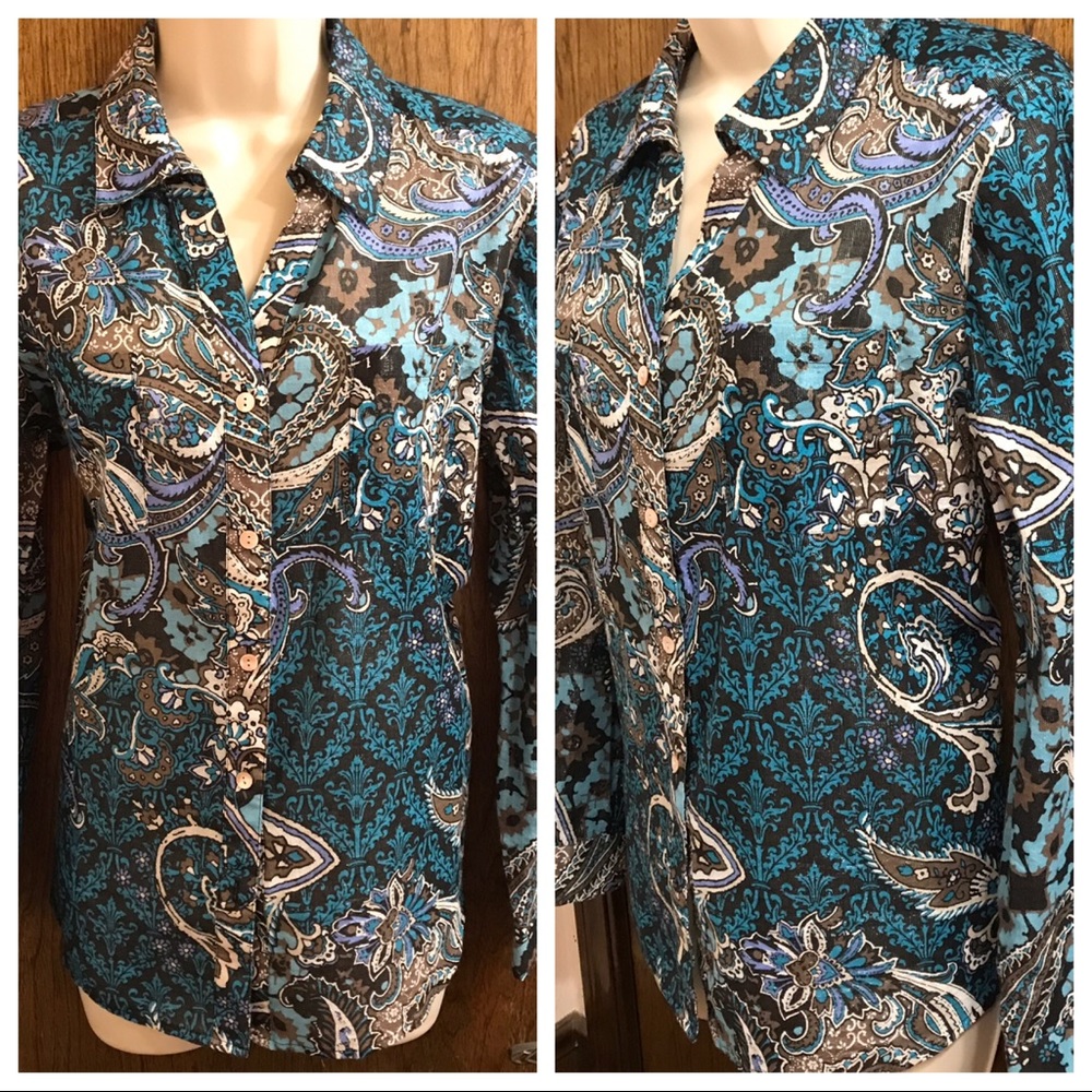 Gorgeous Chicos Dress Shirt Size 2, blue